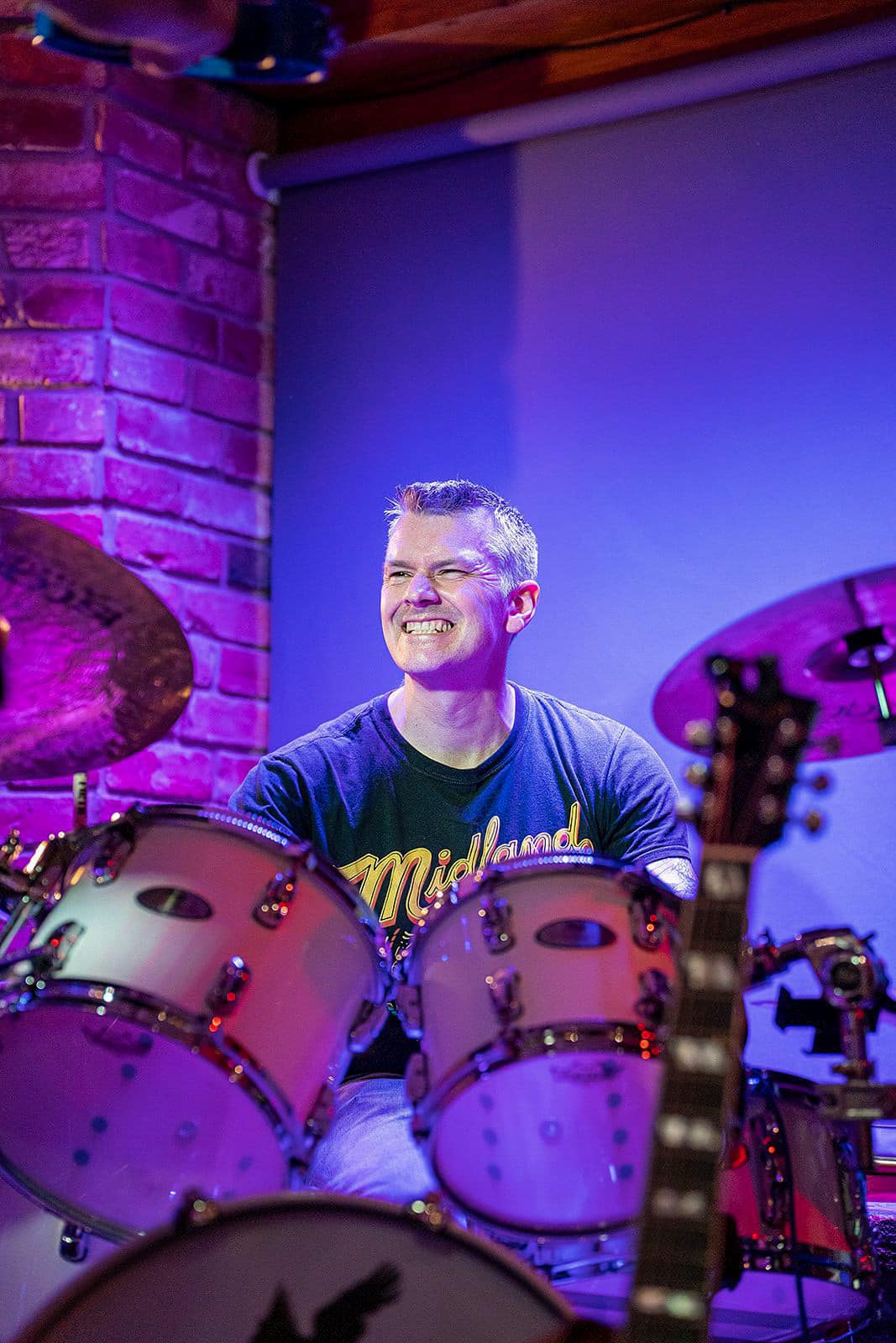 Drummer behind the kit