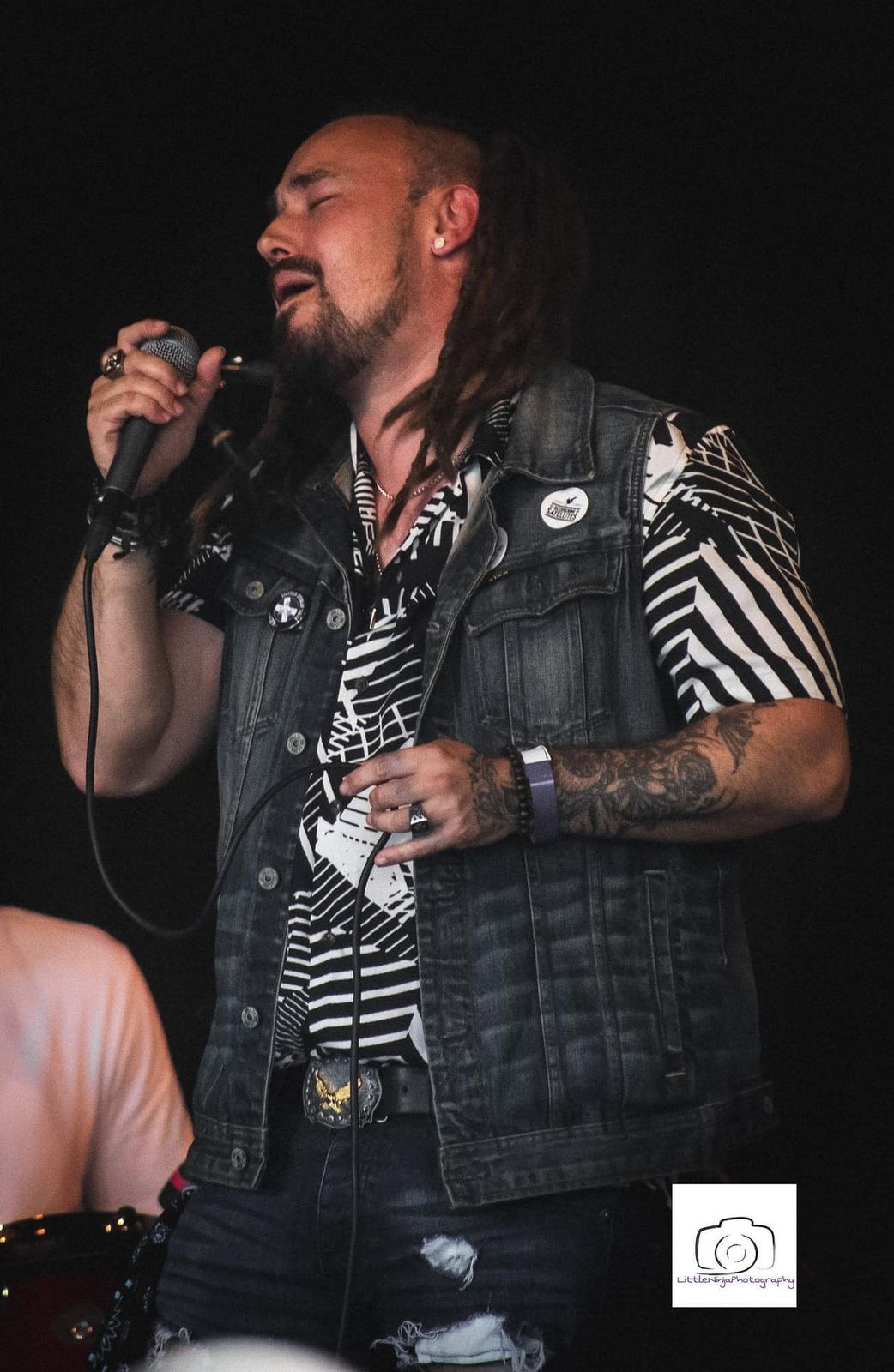 Lead vocalist performing